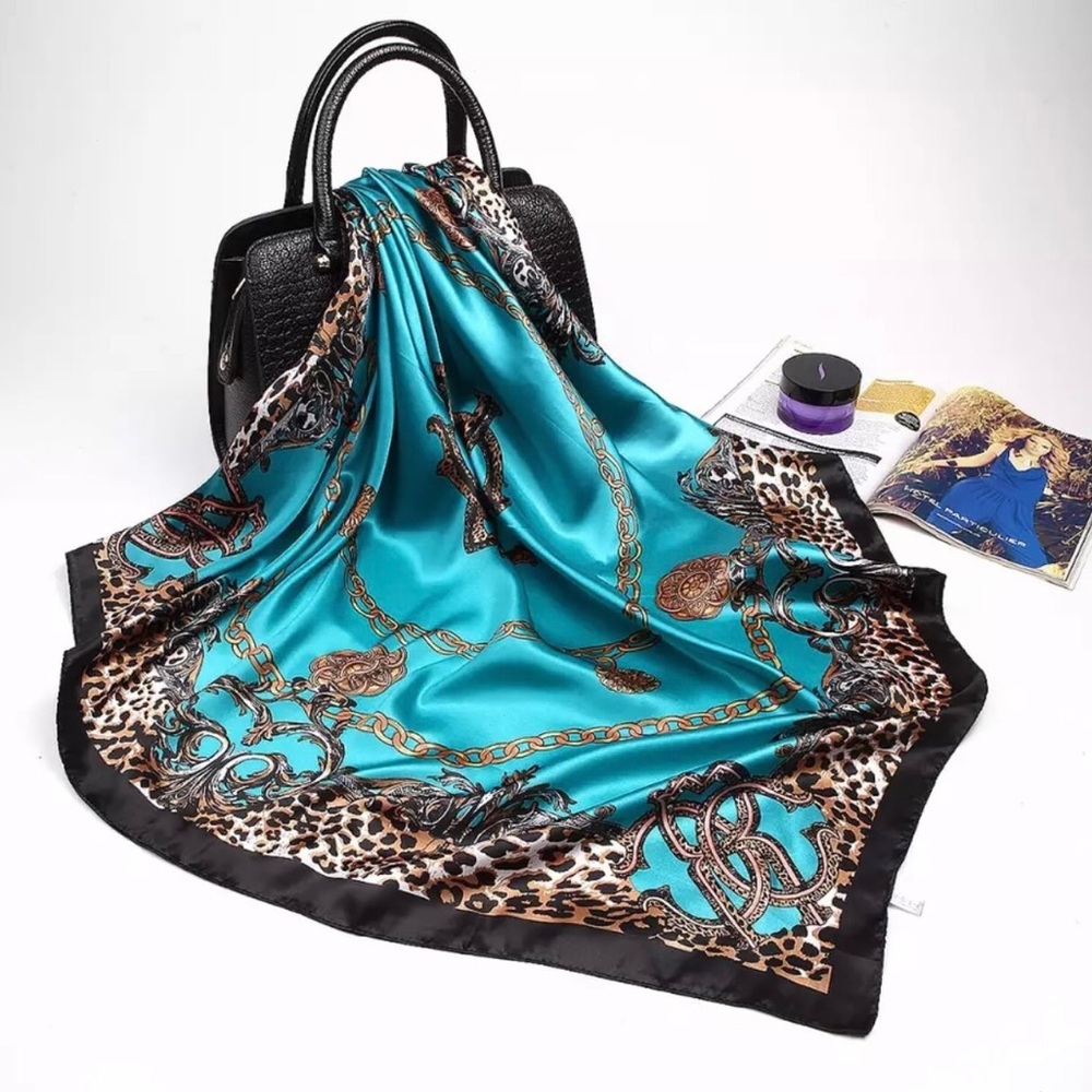 Blue silk scarf